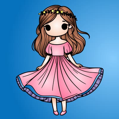 girl with flowy dress