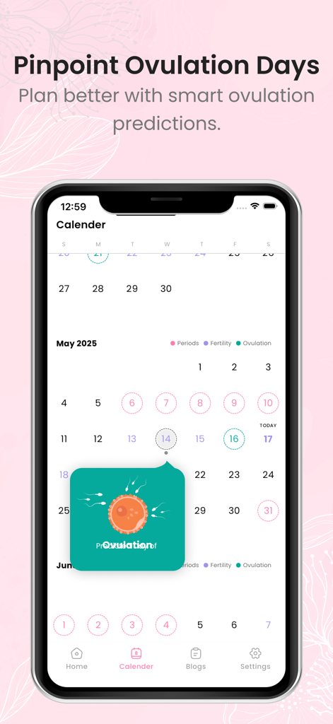 Period Menstral Cycle Tracker - Aplicación rastreadora de ciclo menstrual que muestra predicciones del calendario de ovulación y fertilidad