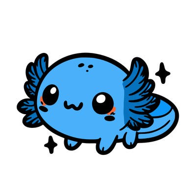 cute easy baby axolotl