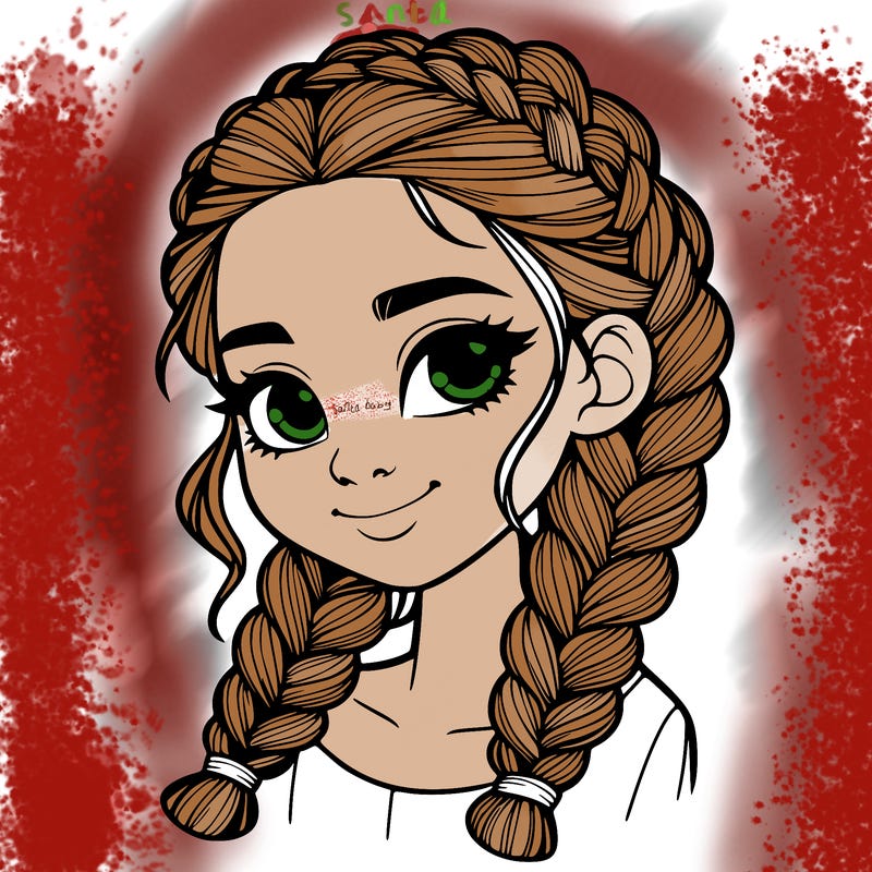 girl with braids realistic