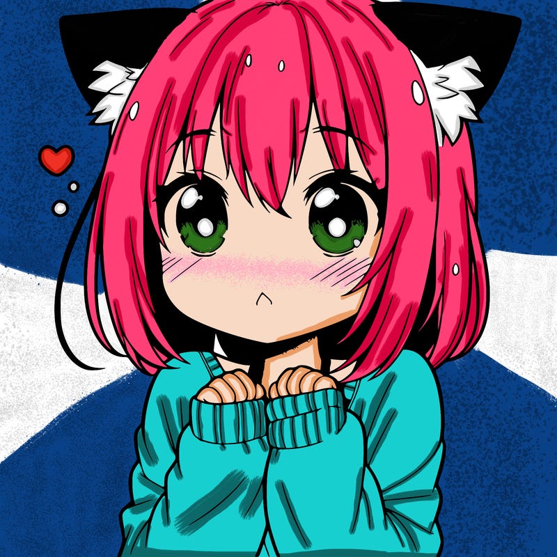 shy anime catgirl
