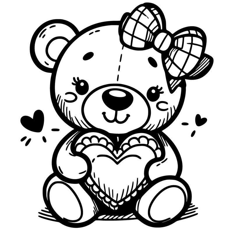 teddy bear hugging a heart