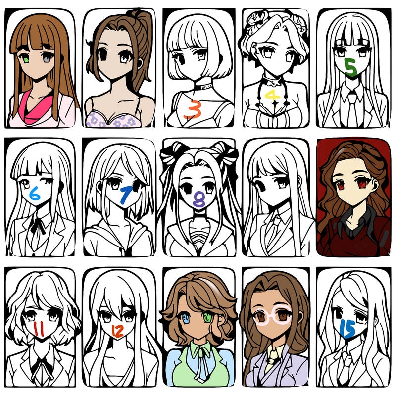 girls that look diffrent anime