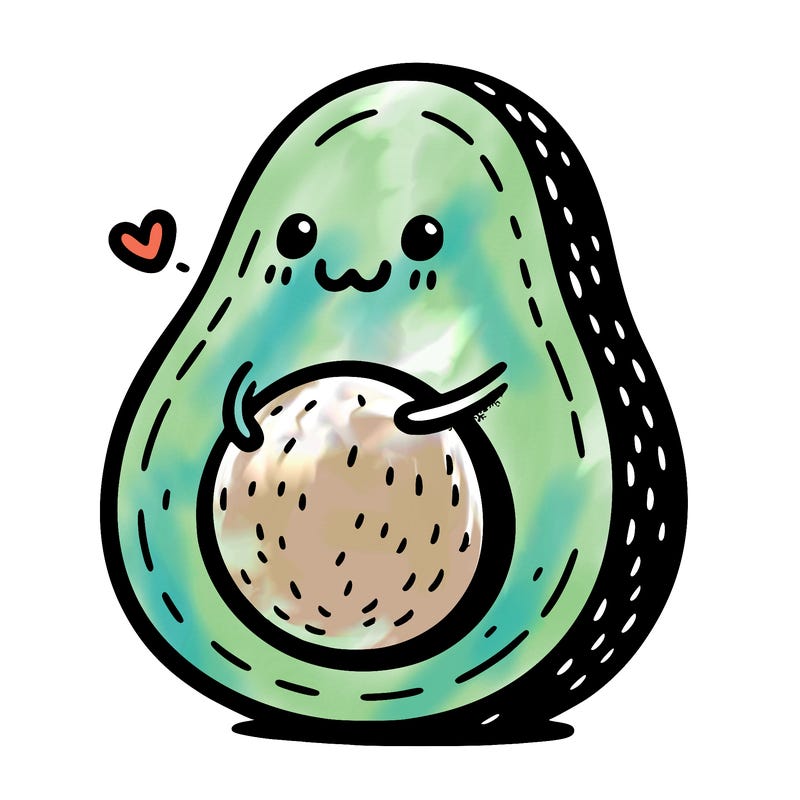 an avocado hugging an avocado