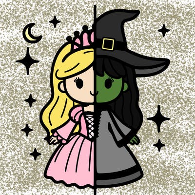 split princess and witch