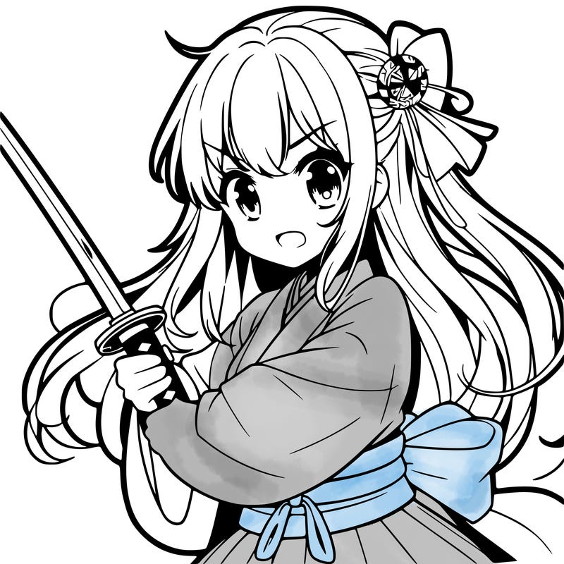 japanese teen girl with a sword anime