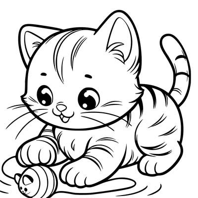 kitten play with a little toy