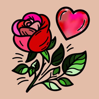 rose and heart
