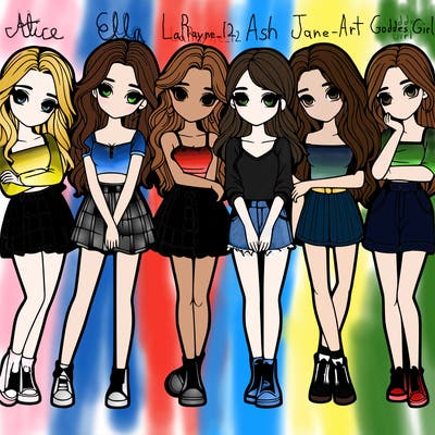 a group of girls realistic