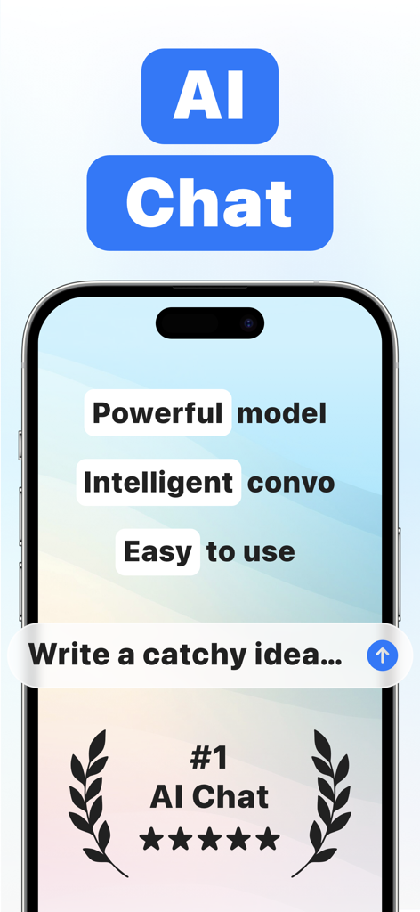 KI-Chat-App-Screenshot mit leistungsstarkem Modell und intelligenten Konversationsfähigkeiten auf einem iPhone