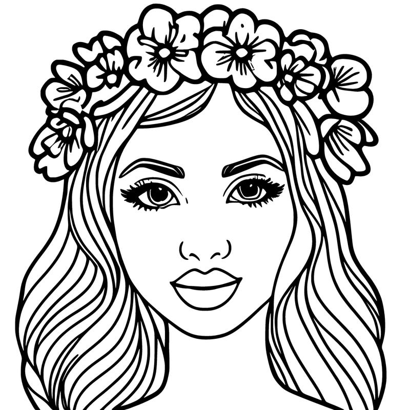 girl with flowers crown