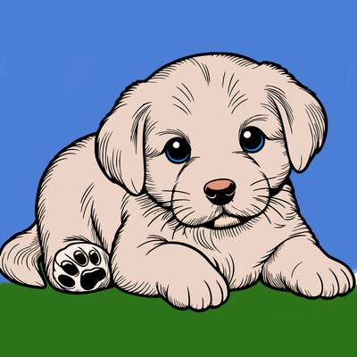 a cute realistic puppy