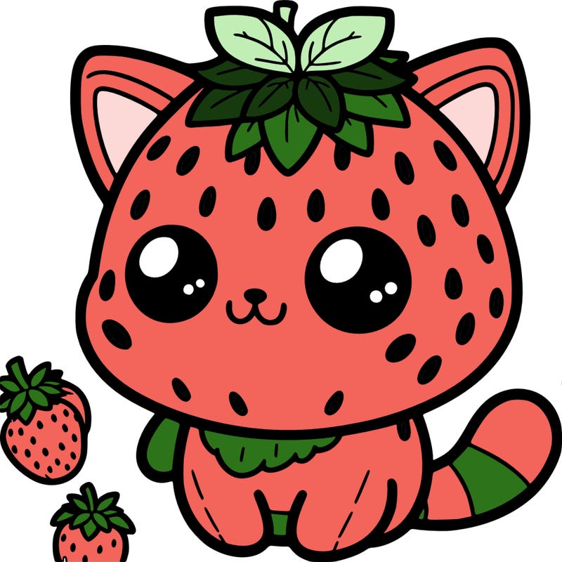strawberry as a cat