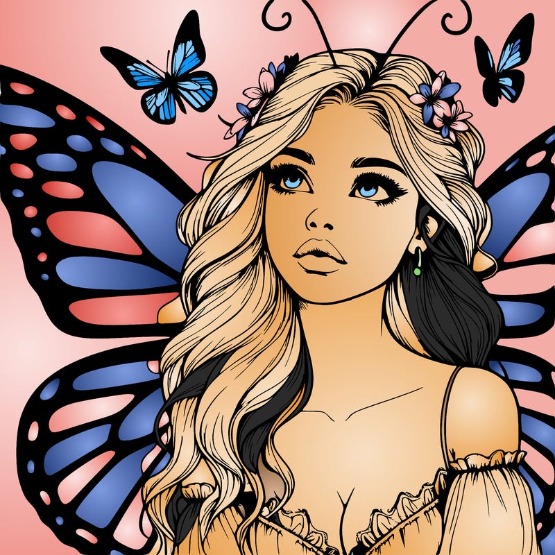 butterfly fairy realistic girl