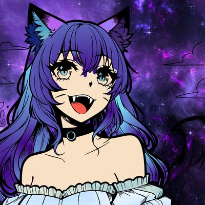 manga fox woman with fangs