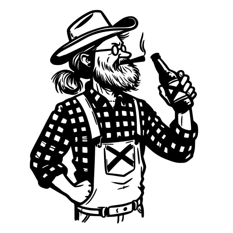 red neck southern man with a beer ro