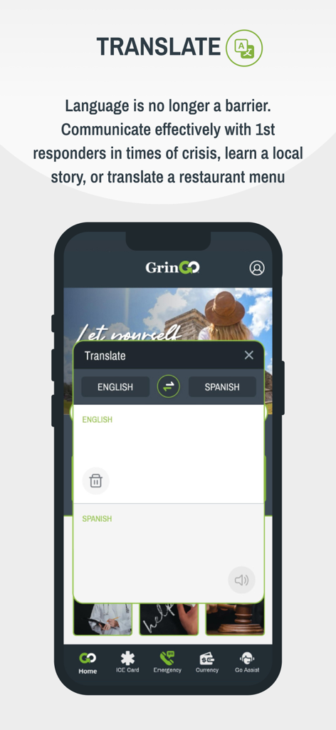 GrinGO App - Herramienta de traducción de la aplicación GrinGO de inglés a español
