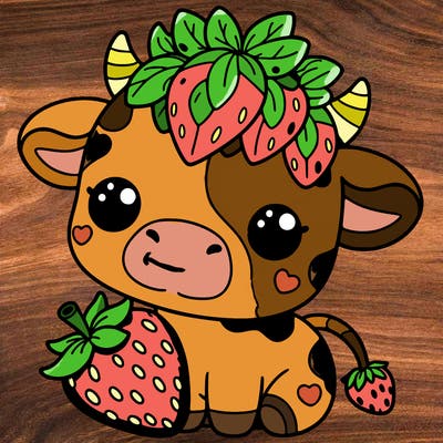 cute strawberry cow
