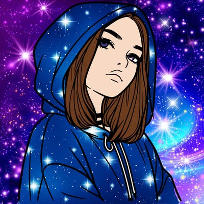 a realistic girl in a hoodie