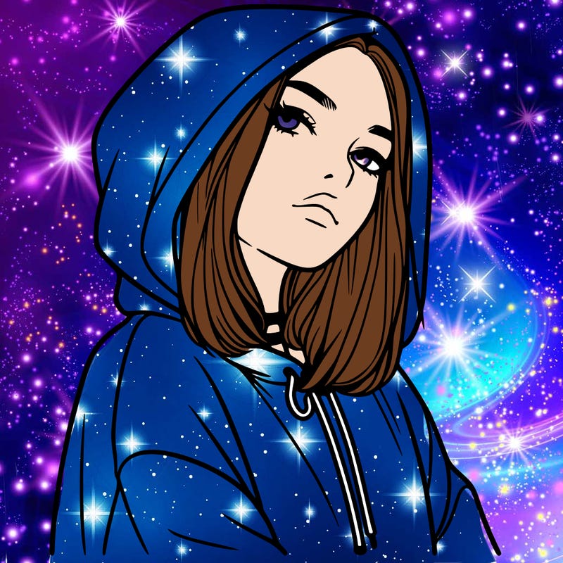 a realistic girl in a hoodie