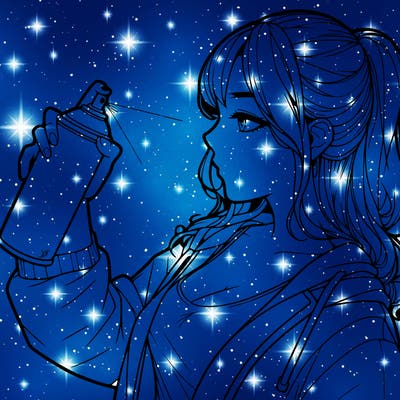 a realistic girl spray, painting