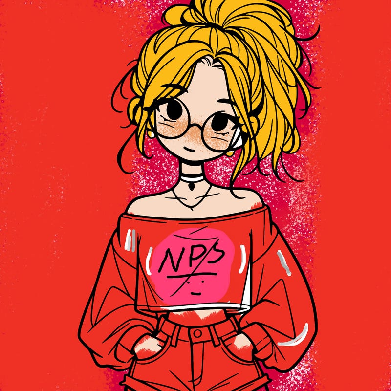 girl with a messy ponytail glasses a baggy crop top and jean shorts