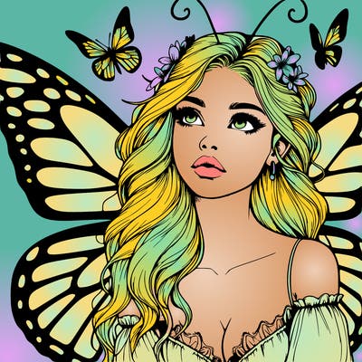 butterfly fairy realistic girl
