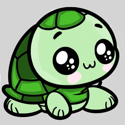 cute little animated turtle