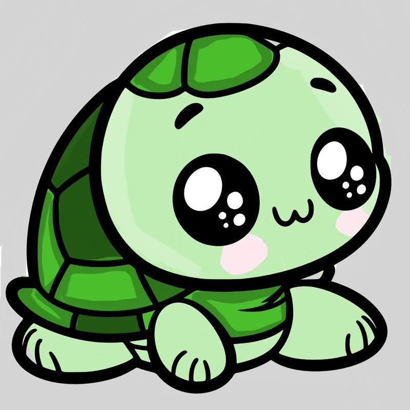 cute little animated turtle