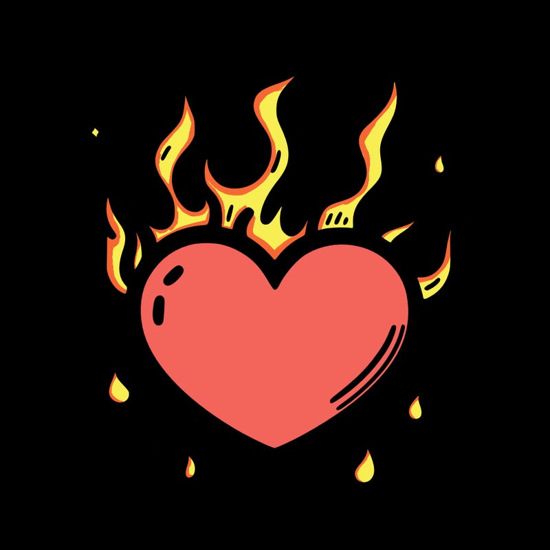 heart and flames