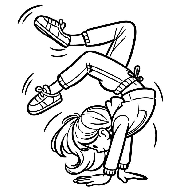 girl doing a back flip