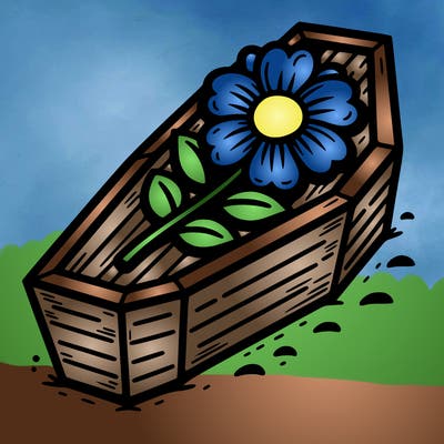 flower on coffin