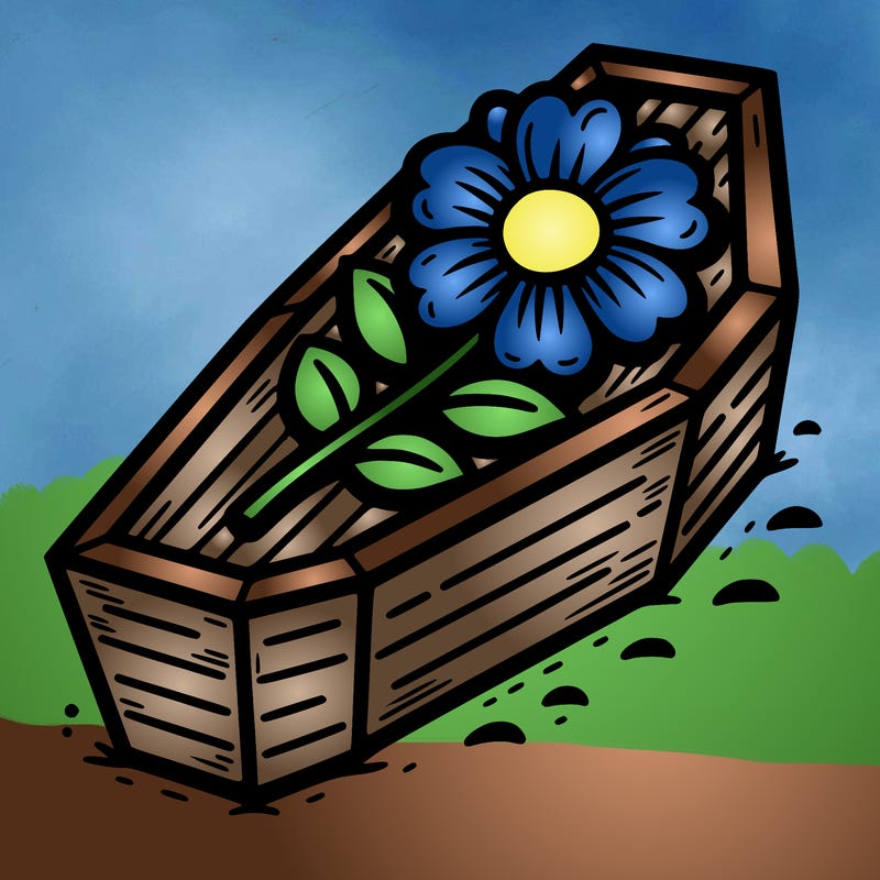 flower on coffin