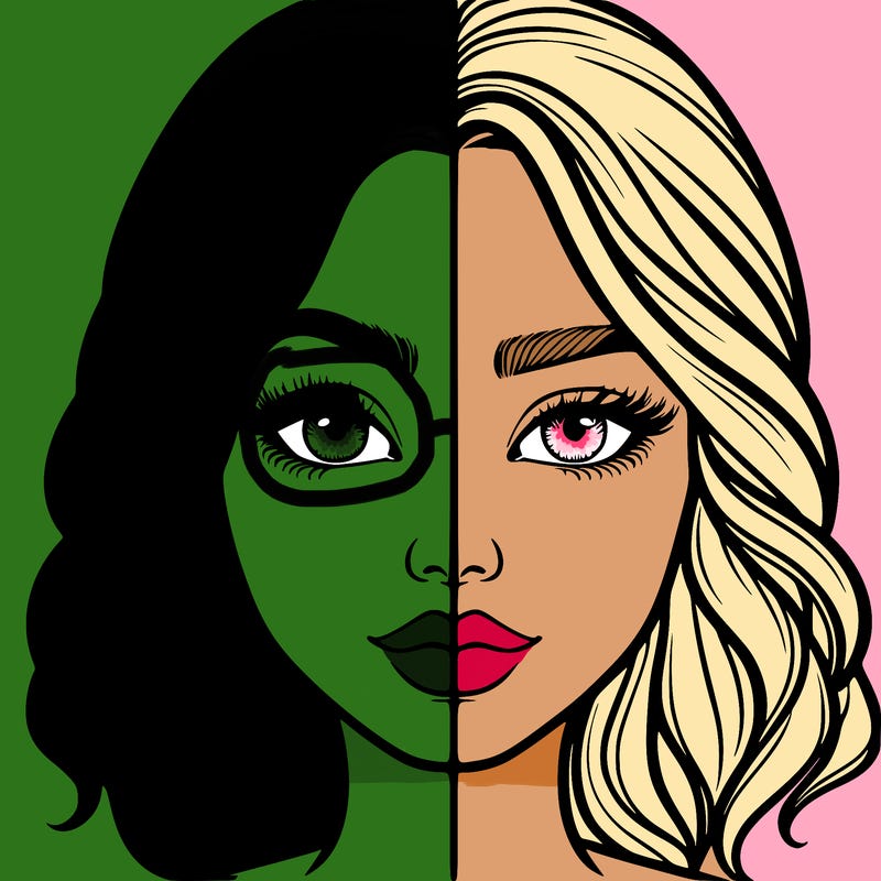 realistic girl split half