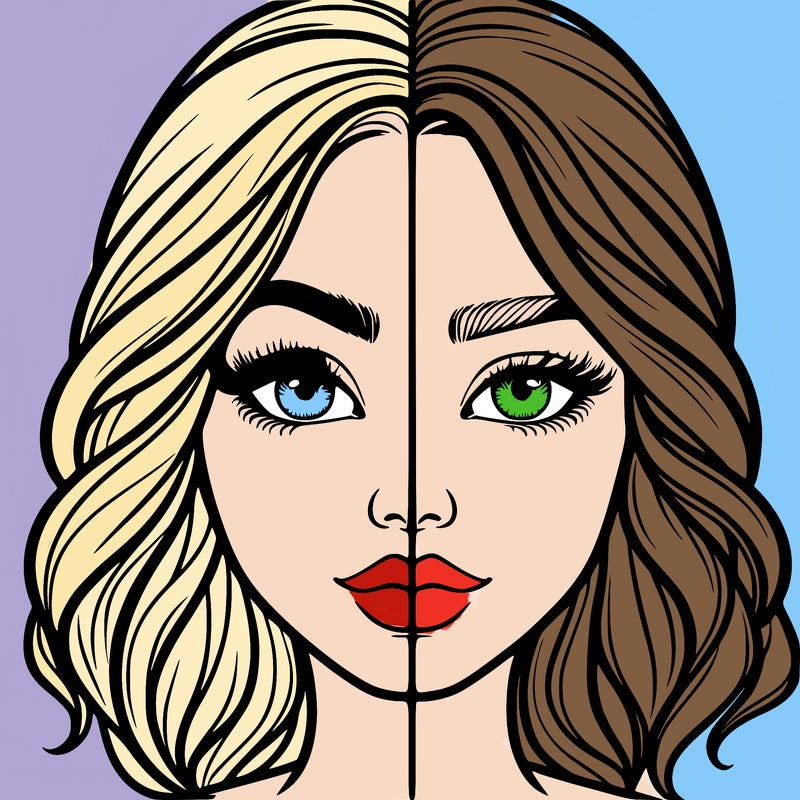 realistic girl split half