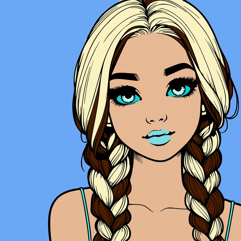 realistic girl with braids