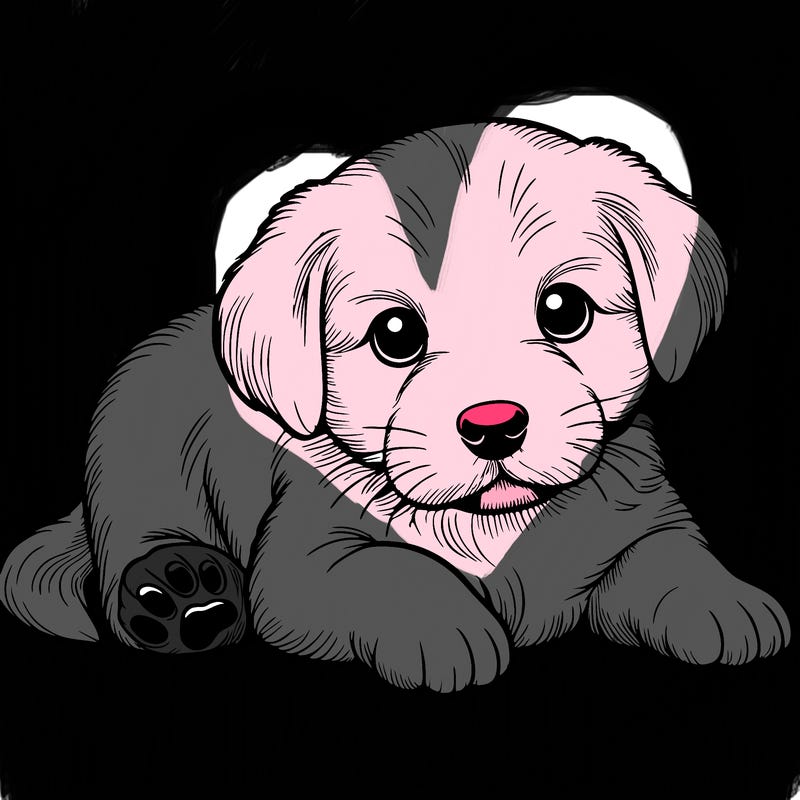 a cute realistic puppy