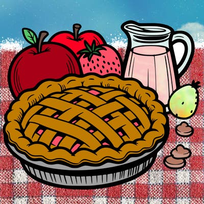 a pie of food