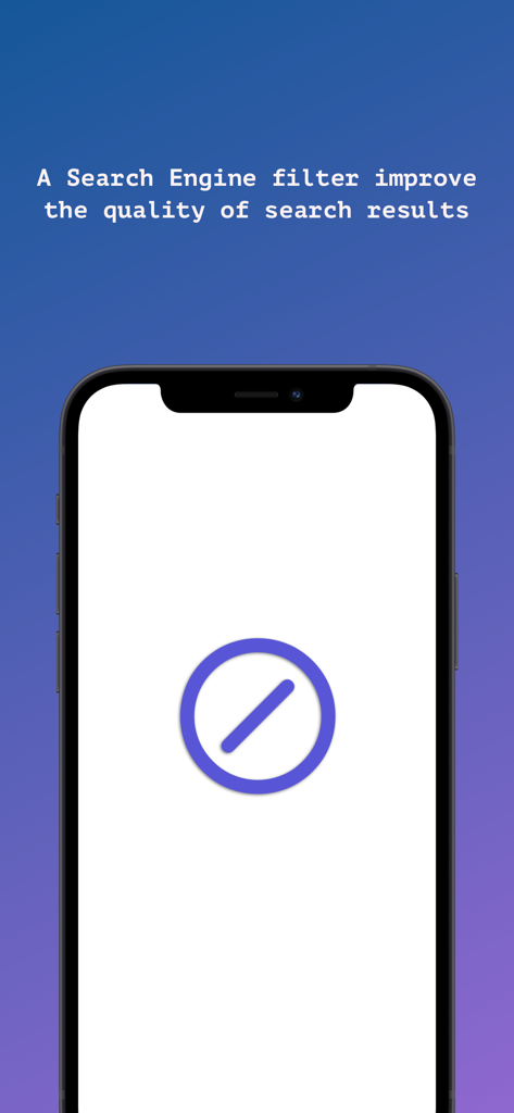 uBlacklist for Safari - iPhoneにuBlacklistアプリのロゴと検索エンジンの結果品質向上に関するテキストが表示されている様子