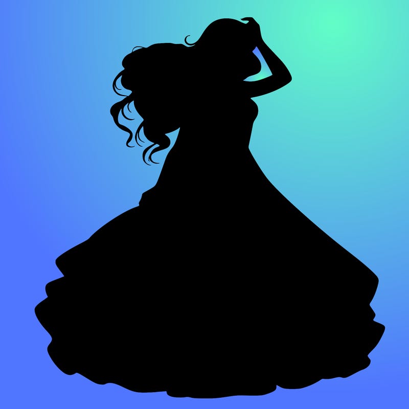 realistic woman with dress flowing in the wind