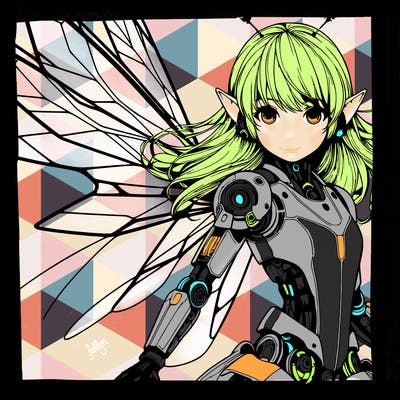 realistic futuristic manga fairy