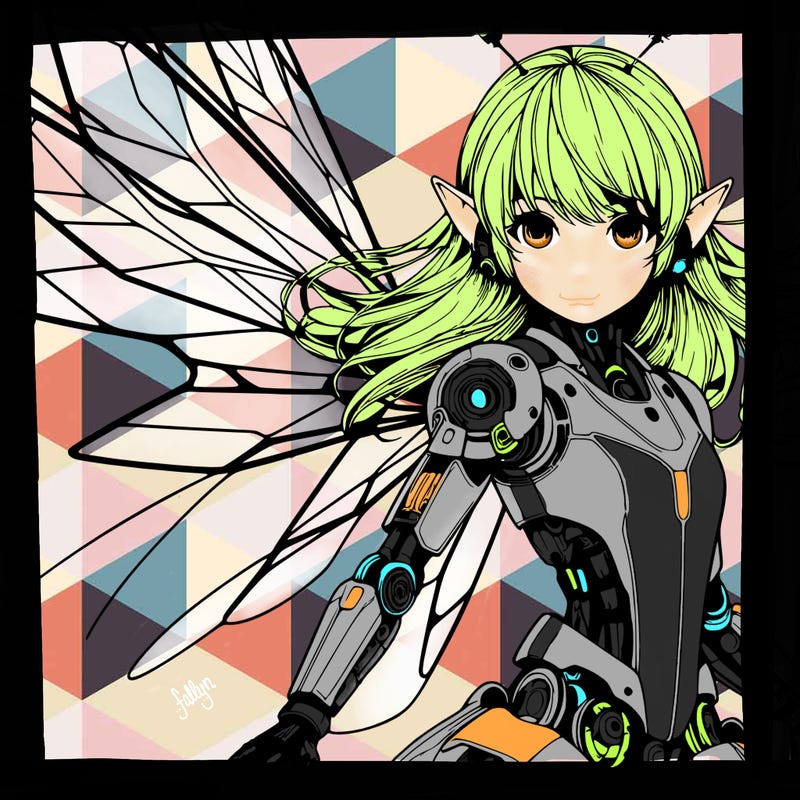 realistic futuristic manga fairy