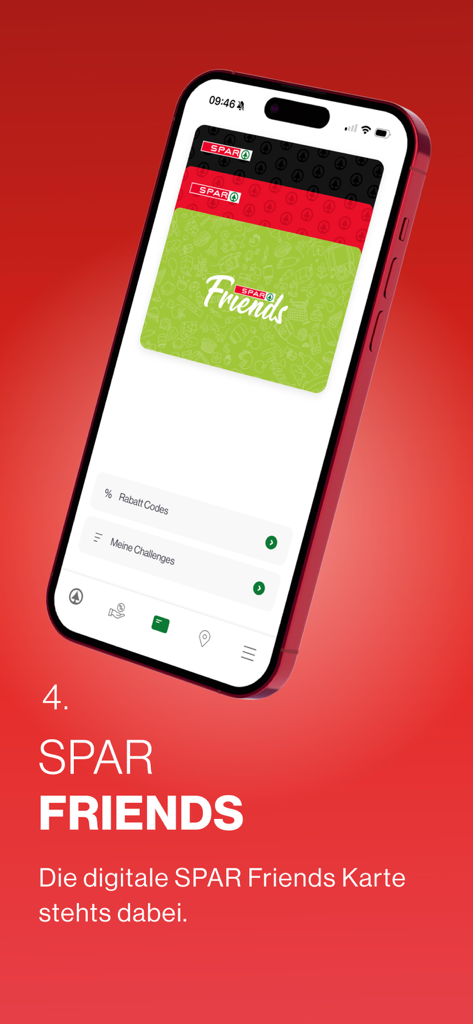 SPAR Schweiz - Digital SPAR Friends loyalty card displayed on a smartphone screen in the SPAR Schweiz app