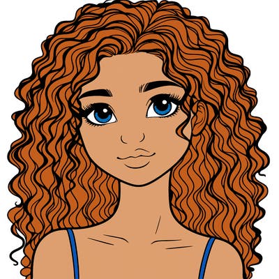 realistic girl with curly hair