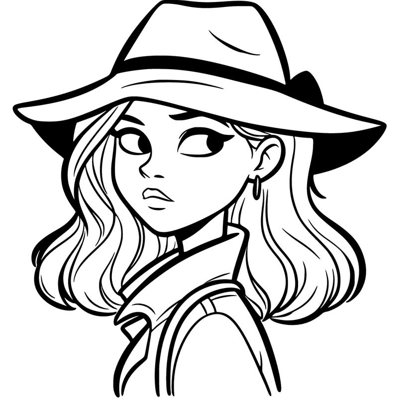 mysterious girl looking sideways