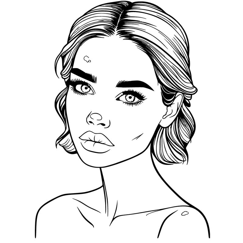 a fashion model with skin marks on her face realistic