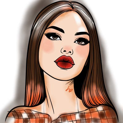 realistic woman with full lips