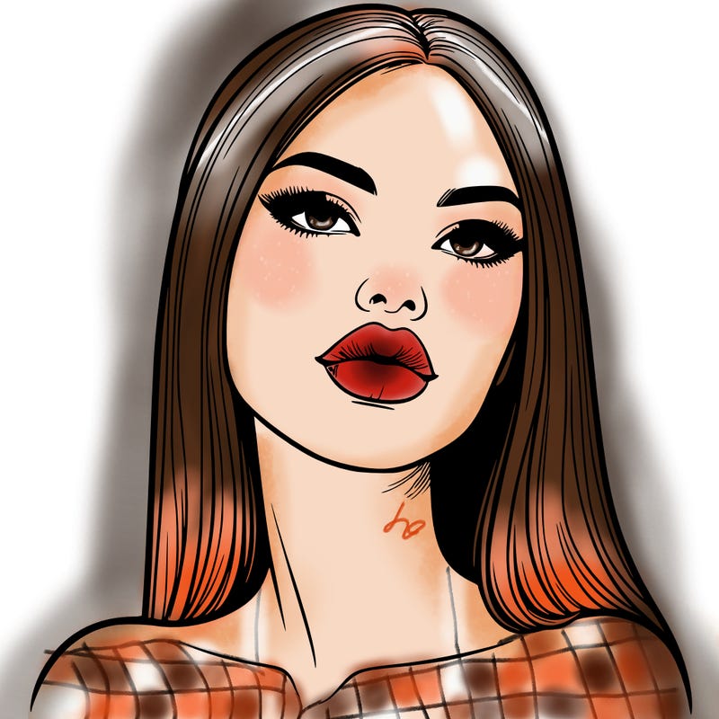realistic woman with full lips