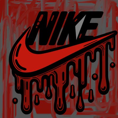 dripping nike logo