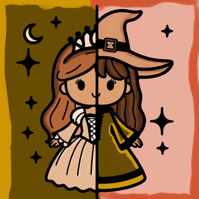 split princess and witch